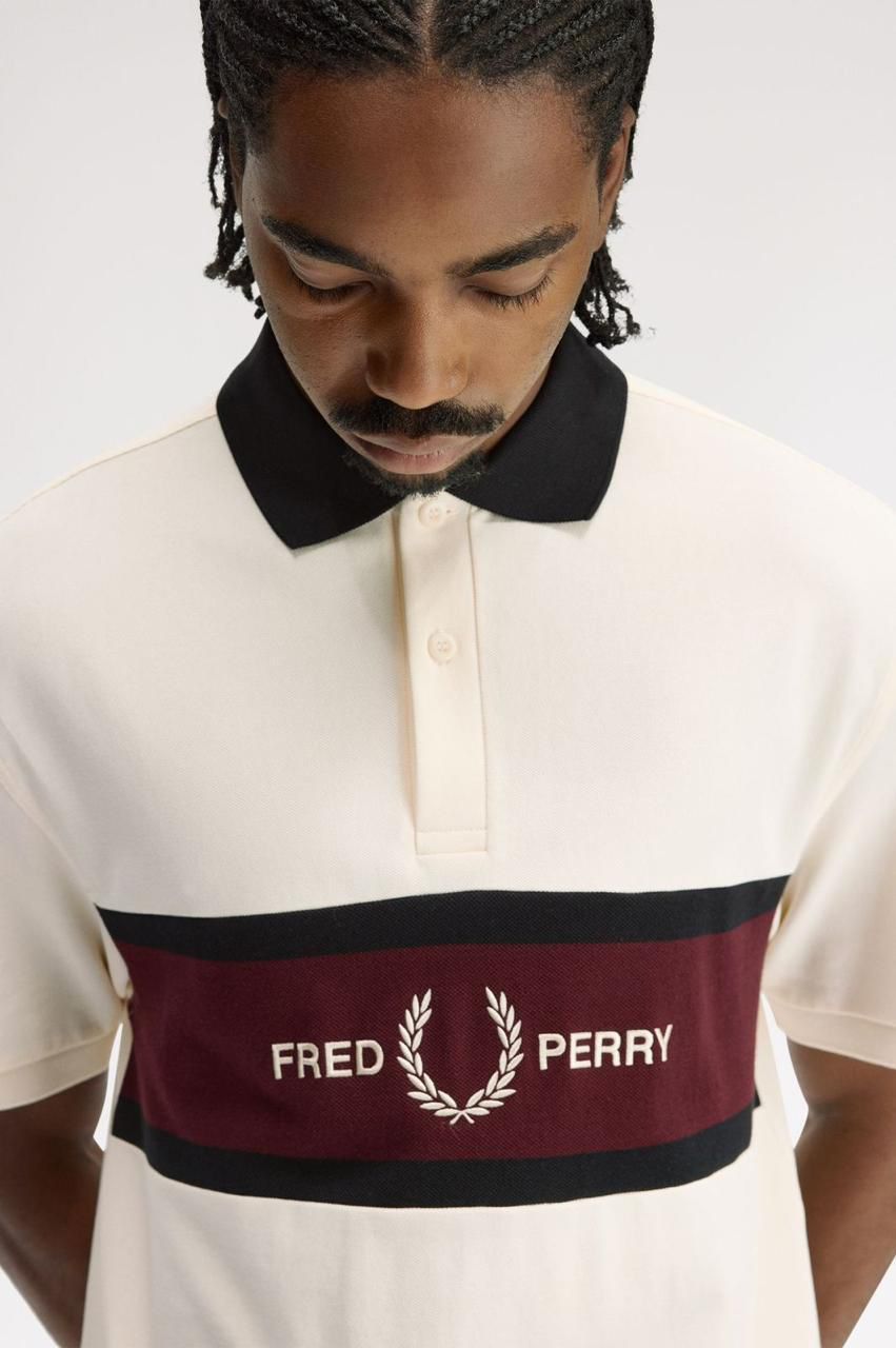 Heritage Stripe Polo – Ivory & Burgundy Signature Edition