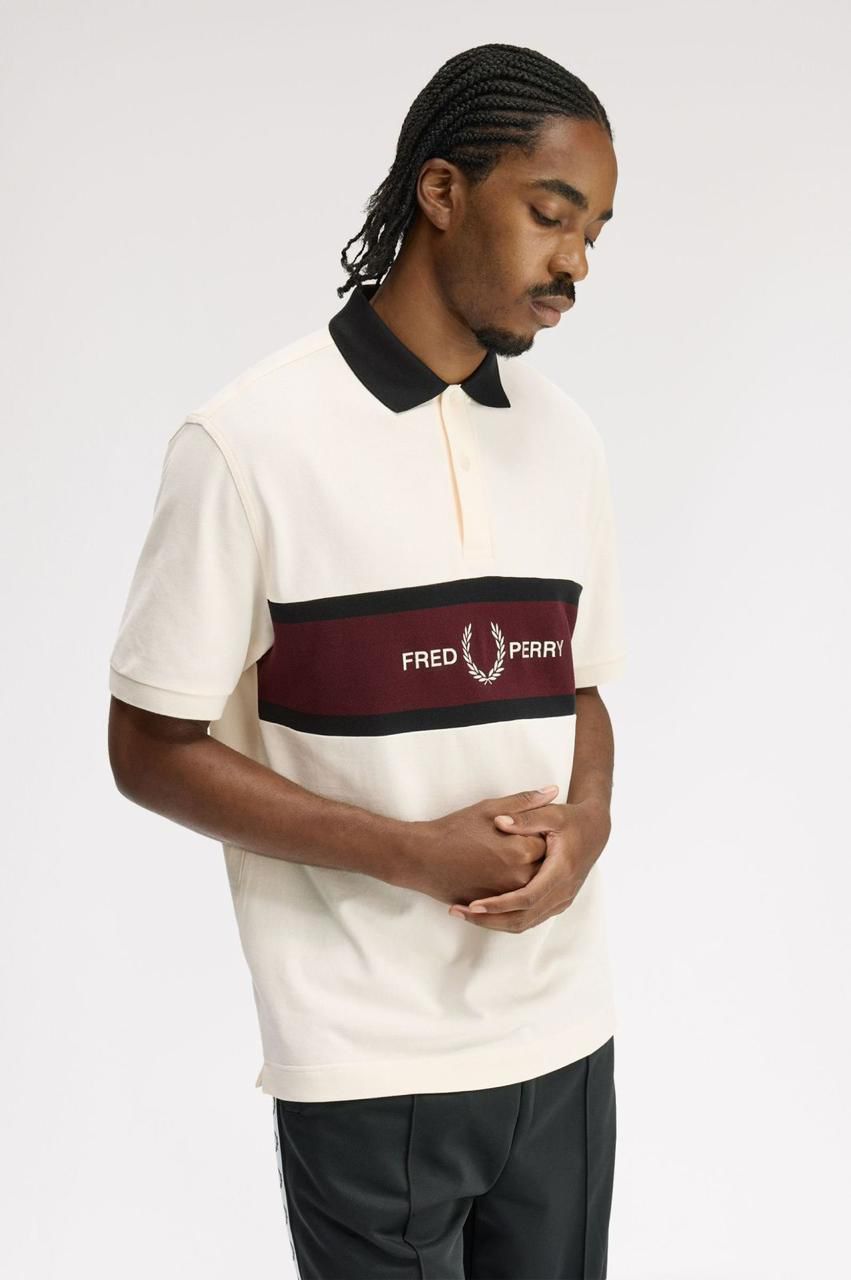 Heritage Stripe Polo – Ivory & Burgundy Signature Edition